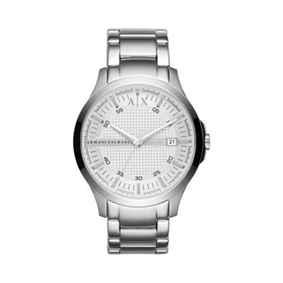 Men's silver 3 hand date bracelet watch ax2177